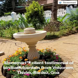 Client Testimonial Of Stone Birdbath Fountain From Goa