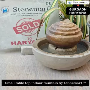 Sold To Gurugram, Haryana - Hand Carved Light Weight Table Top Indoor Water Feature