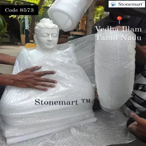 2Ft White Buddha Sculpture Packaging For Shipping To Tirupathur, Tamil Nadu