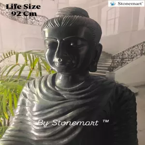 Available - 92Cm Black Bhumisparsha Mudra Buddha Statue For Interior And Exterior Decor