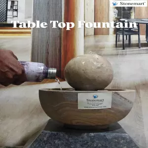 10 Inch Natural Stone Water Fountain For Table Top And Console Table