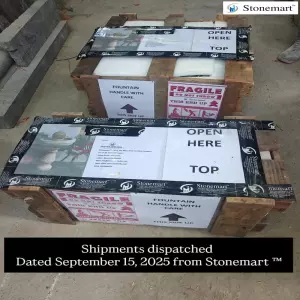 Stone Bird Bath Fountain Packed For Dispatch To Lucknow, Uttar Pradesh