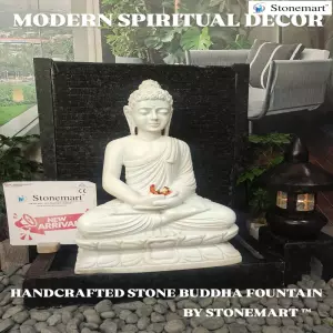 Available - Stone Buddha Fountain For Foyer Area And Garden By Stonemart