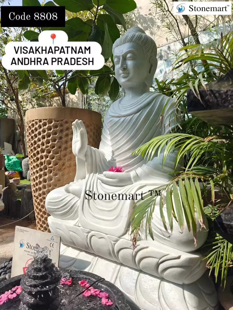 White Marble Buddha Idol