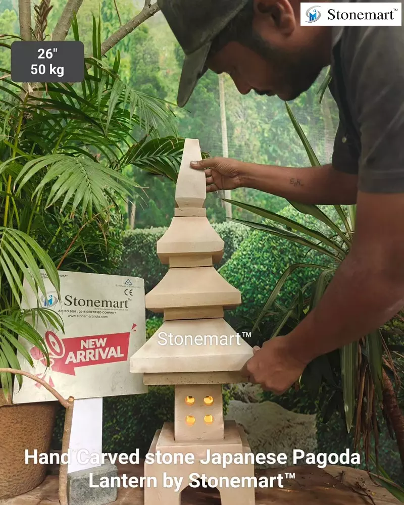 26 Inch 50 Kg Japanese Stone Pagoda Lanterns Or Garden Lamps stonemartindia