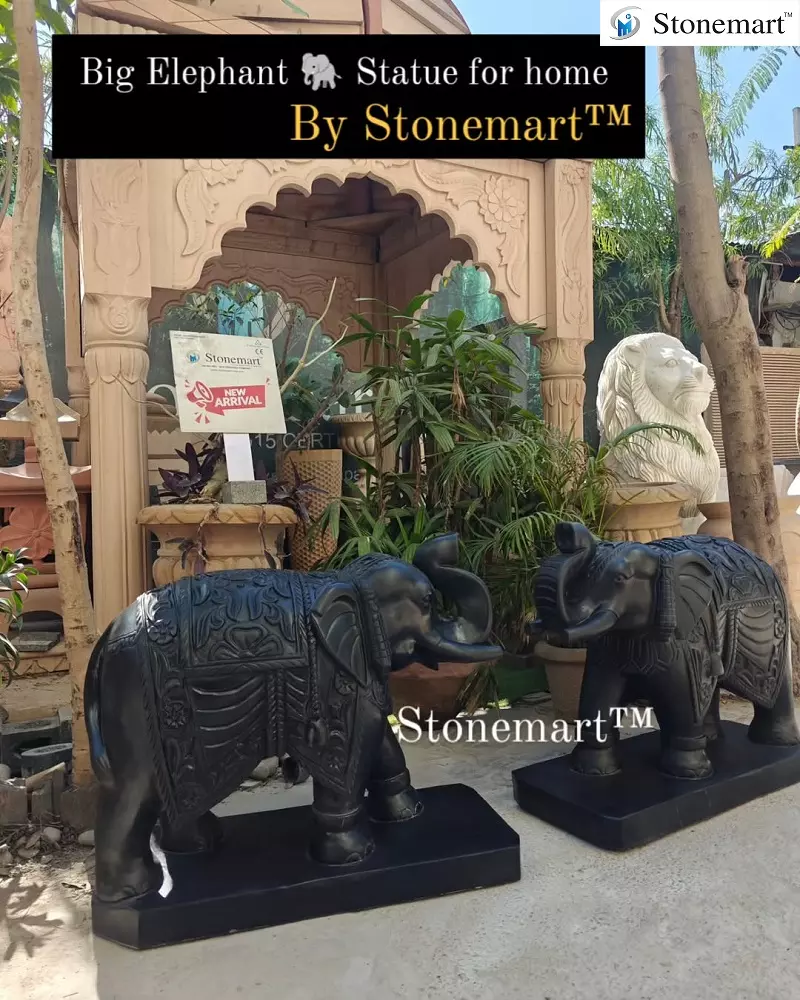 Black Elephant Idol For Entrance Vastu
