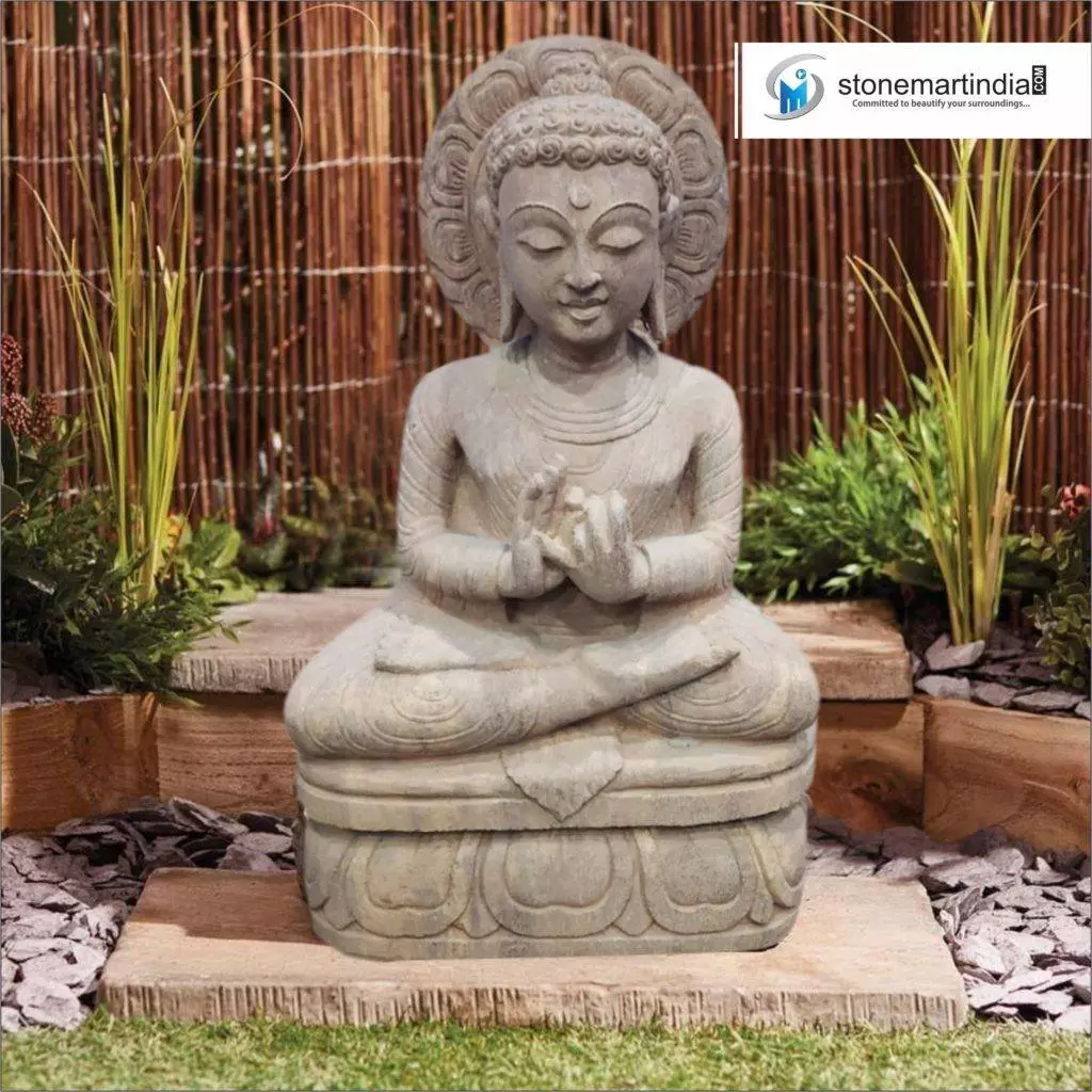 Sold 1.5 Feet Dharmachakra Mudra Garden Buddha Statue - stonemartindia.com