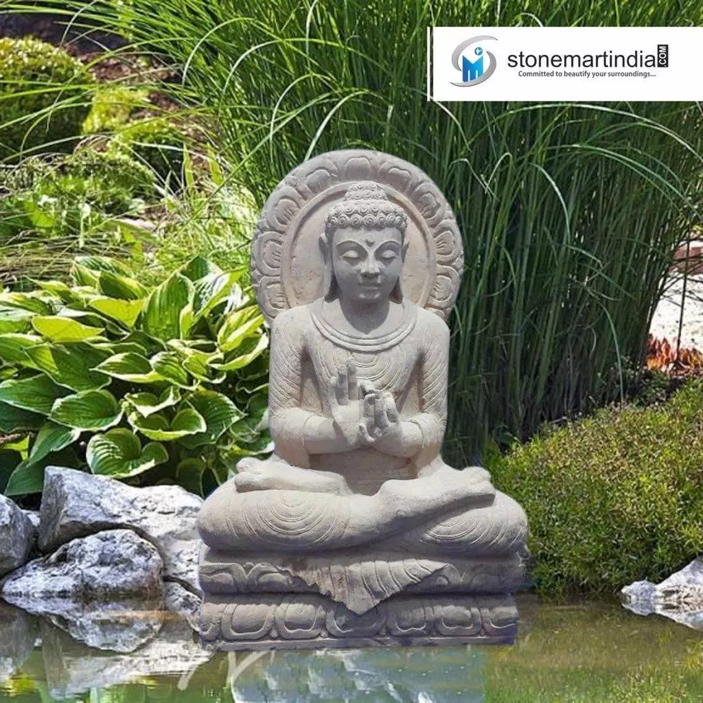 Sold 2 Feet Dharmachakra Mudra Garden Buddha Statue - stonemartindia.com
