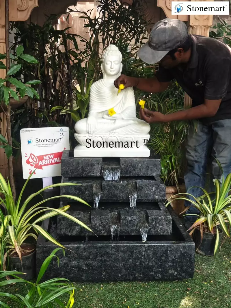 Buddha Statue With Waterfall For Farmhouses