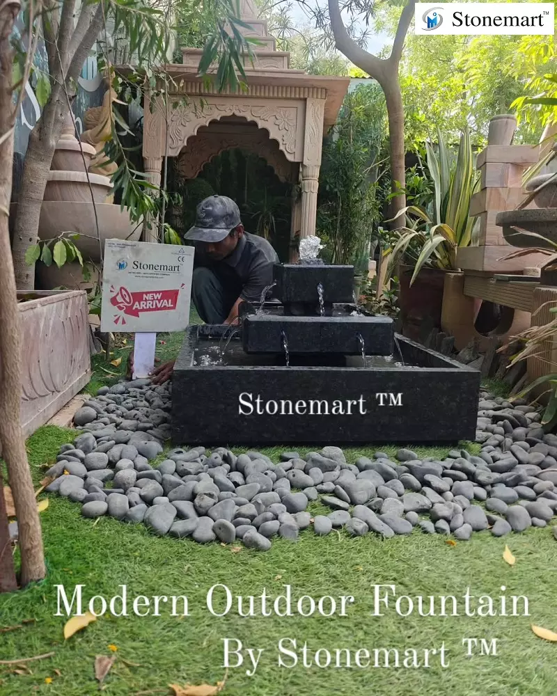 Granite Stone Tier Cascading Fountain