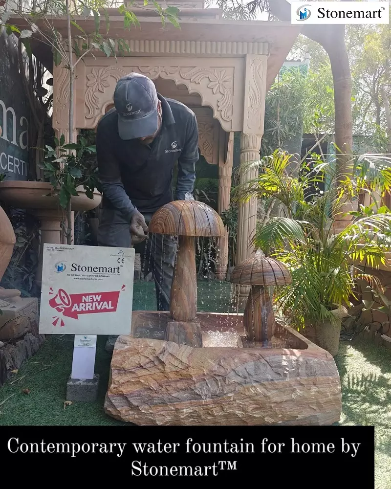 Mushroom Stone Fountain For Office Decor