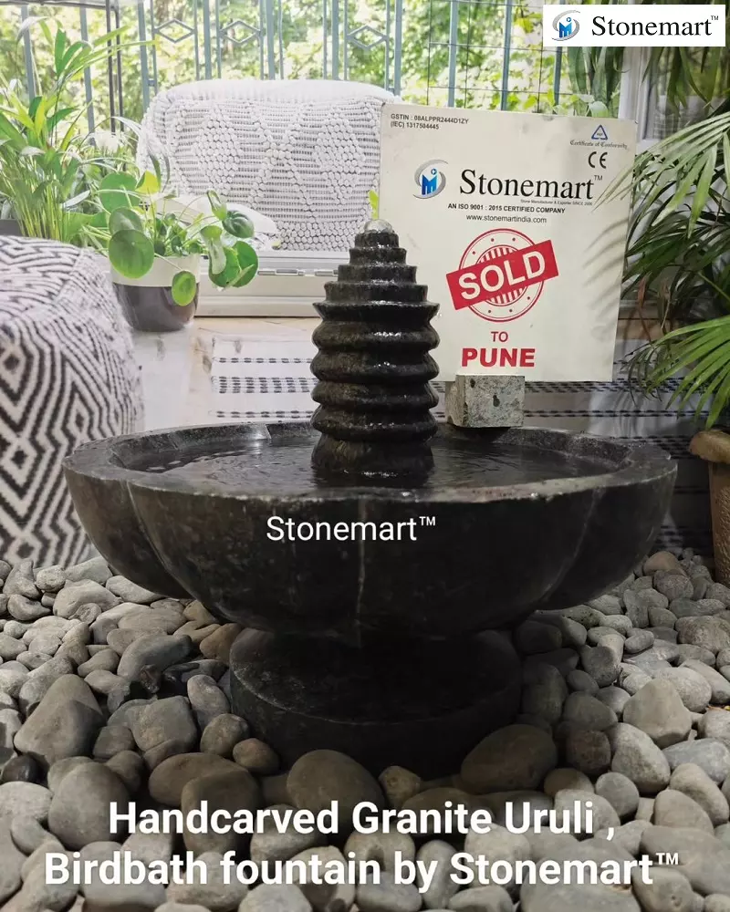 Stone Urli Bowl For Balcony Decor