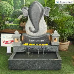 49 Inch 350 Kg Handcrafted Granite Abstract Ganesha Water Fountain stonemartindia